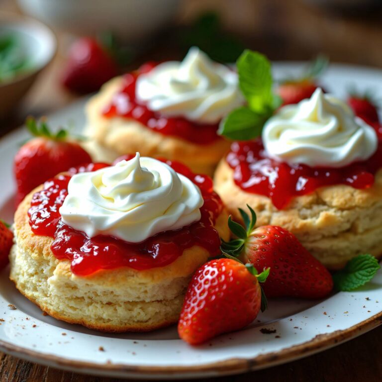 Scones mit Clotted Cream und Erdbeerkonfitüre Rezept
