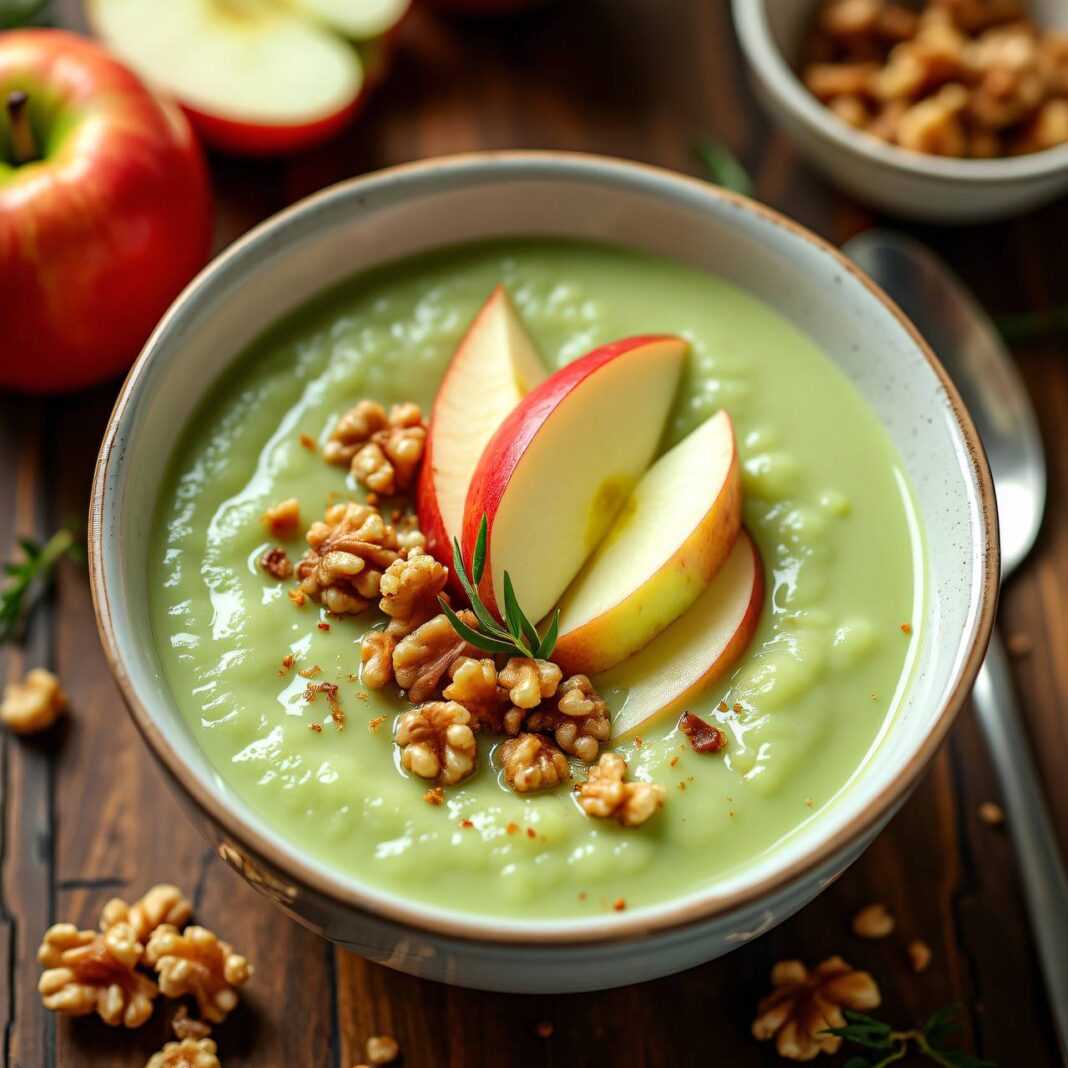 Sellerie-Apfel-Suppe mit Baumnüssen Rezept Sellerie-Apfel-Suppe mit Baumnüssen Rezept
