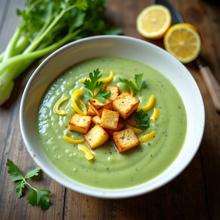 Sellerie-Crèmesuppe mit Zitronenknusperli Rezept