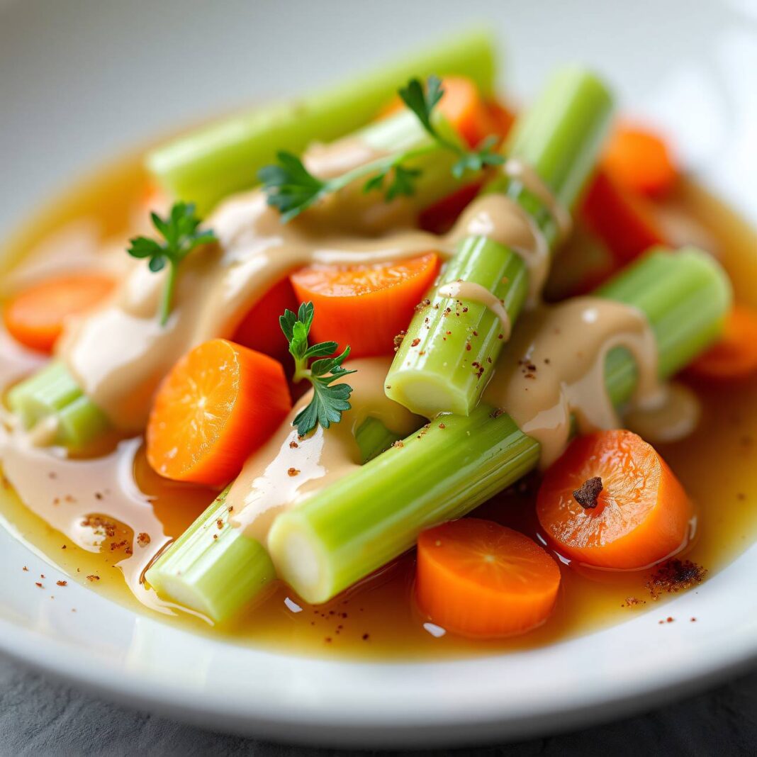 Sellerie und Karotten mit Honig-Buttermilch Rezept Sellerie und Karotten mit Honig-Buttermilch Rezept