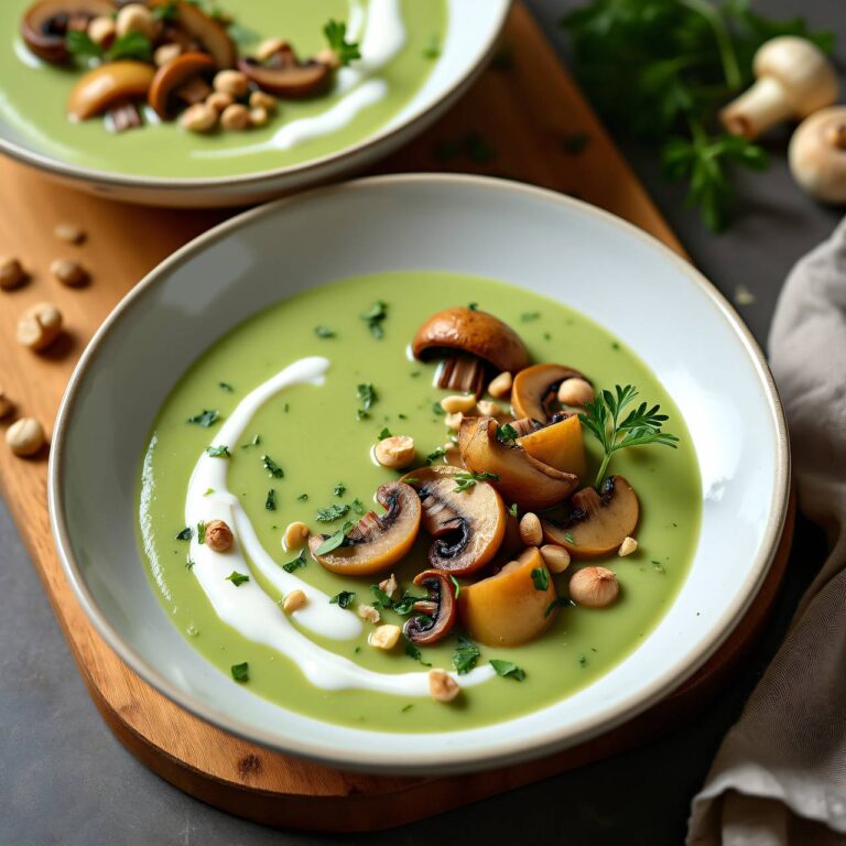 Selleriesuppe mit Pilzen und Nüssen Rezept