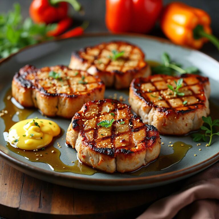 Senf-Koteletts vom Grill Rezept