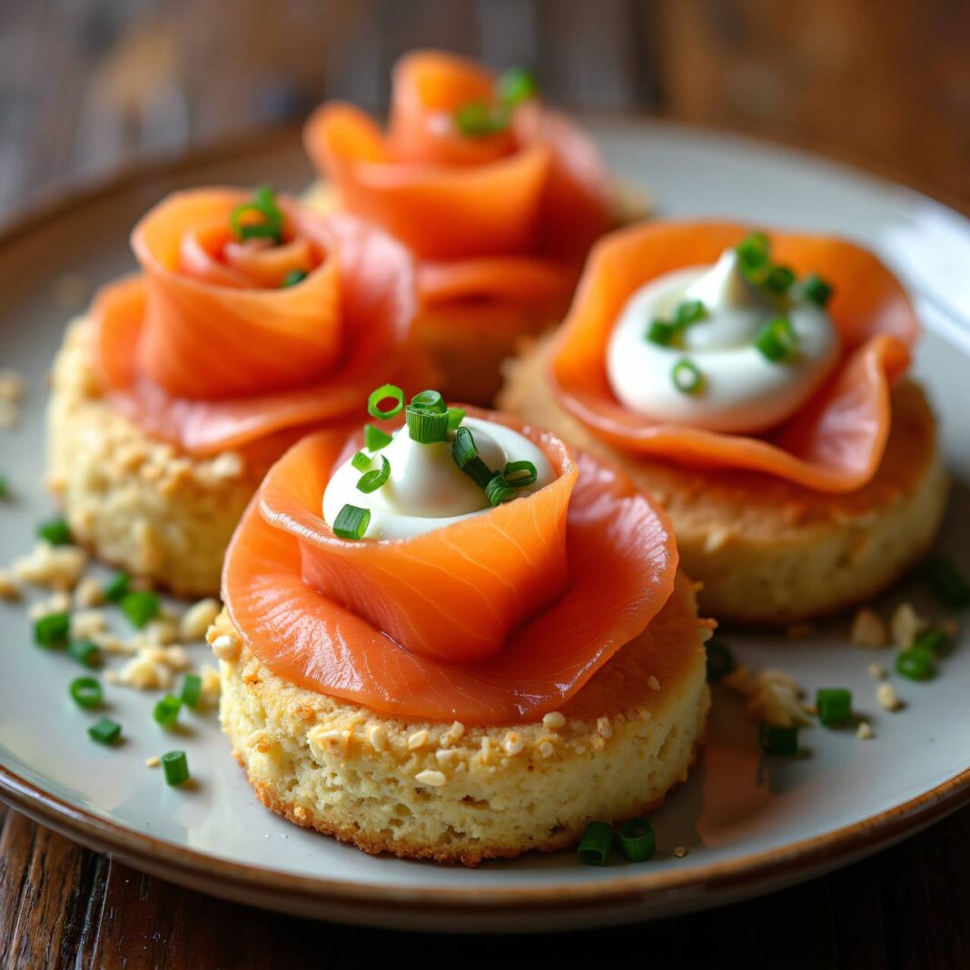 Shortbread mit Lachsröschen Rezept Shortbread mit Lachsröschen Rezept