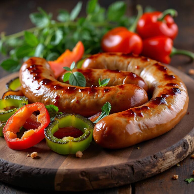 Siedwurst mit gebratenen Paprika Rezept