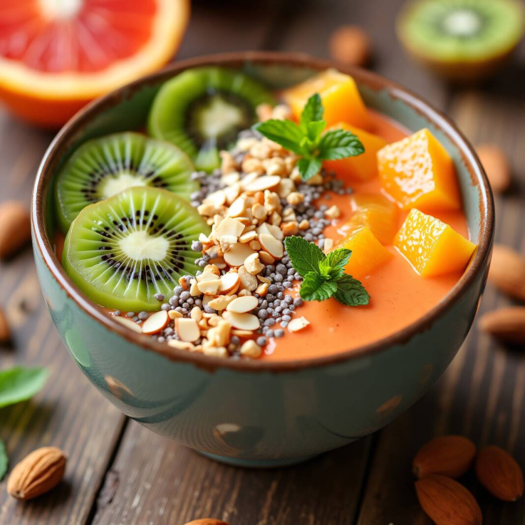 Smoothie Bowl mit Kiwi und Orange Rezept Smoothie Bowl mit Kiwi und Orange Rezept