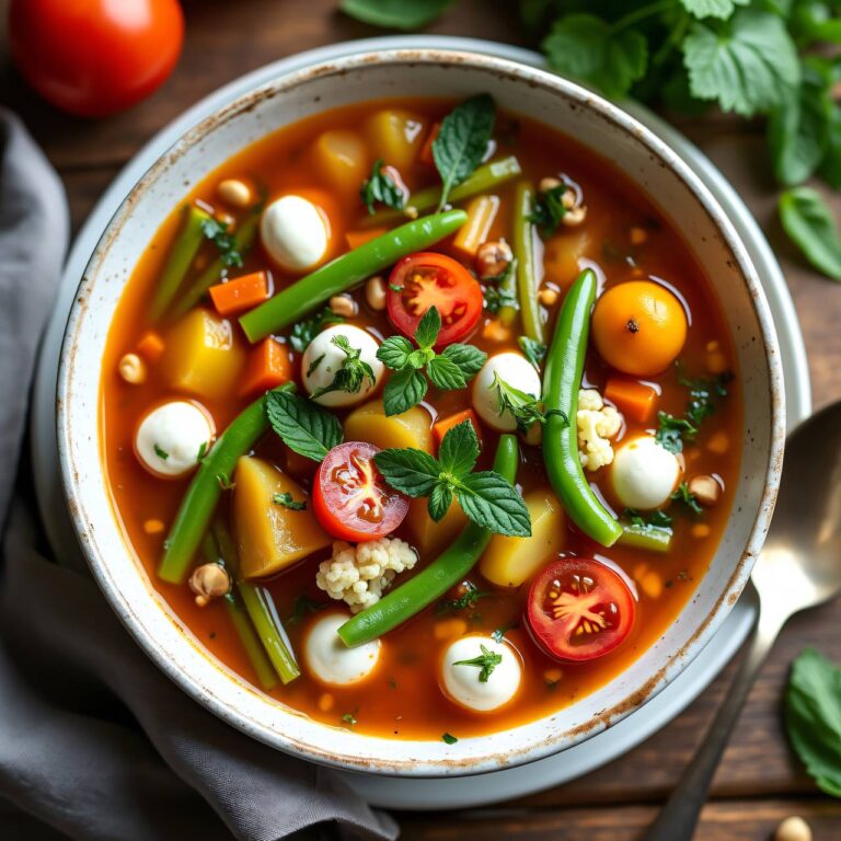 Sommer-Minestrone (Gemüsesuppe) Rezept