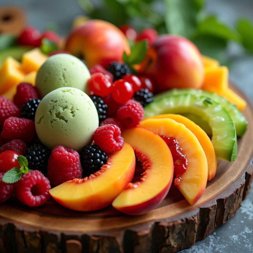 Sommerfruchtsalat mit Verveine-Sorbet Rezept Sommerfruchtsalat mit Verveine-Sorbet Rezept