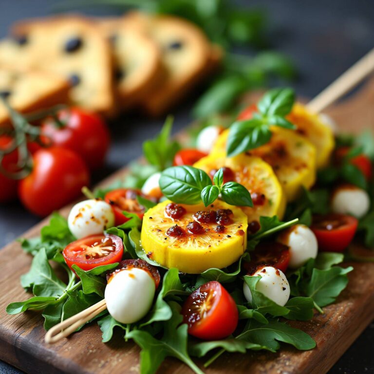 Sommergemüse-Salat mit Olivenfladen Rezept