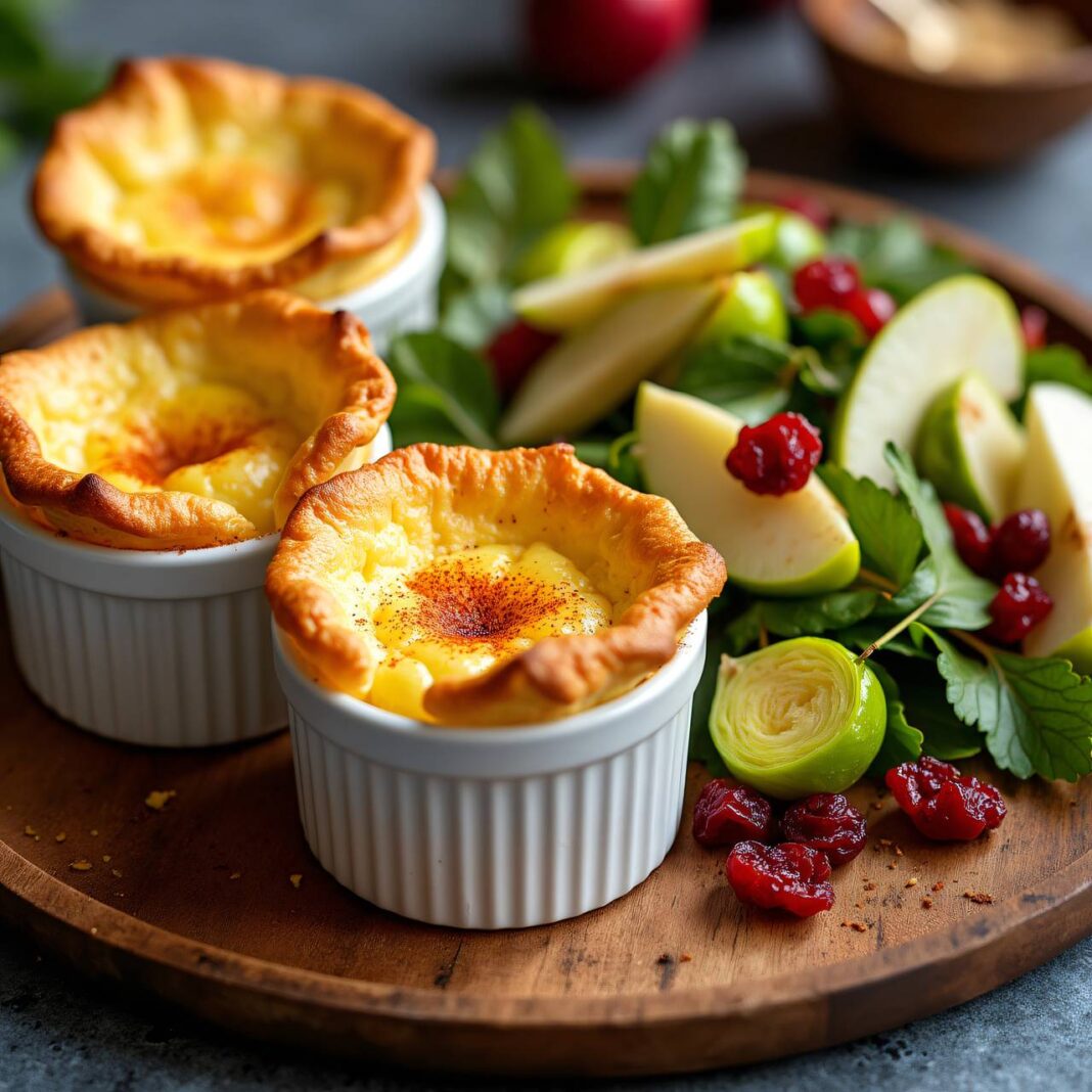 Soufflés mit Käse und Salat Rezept Soufflés mit Käse und Salat Rezept