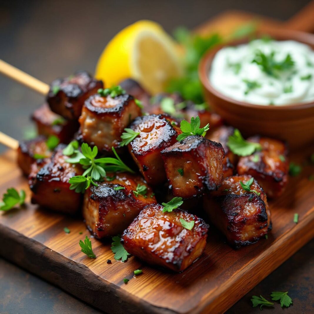 Souvlaki mit Tzatziki Rezept Souvlaki mit Tzatziki Rezept