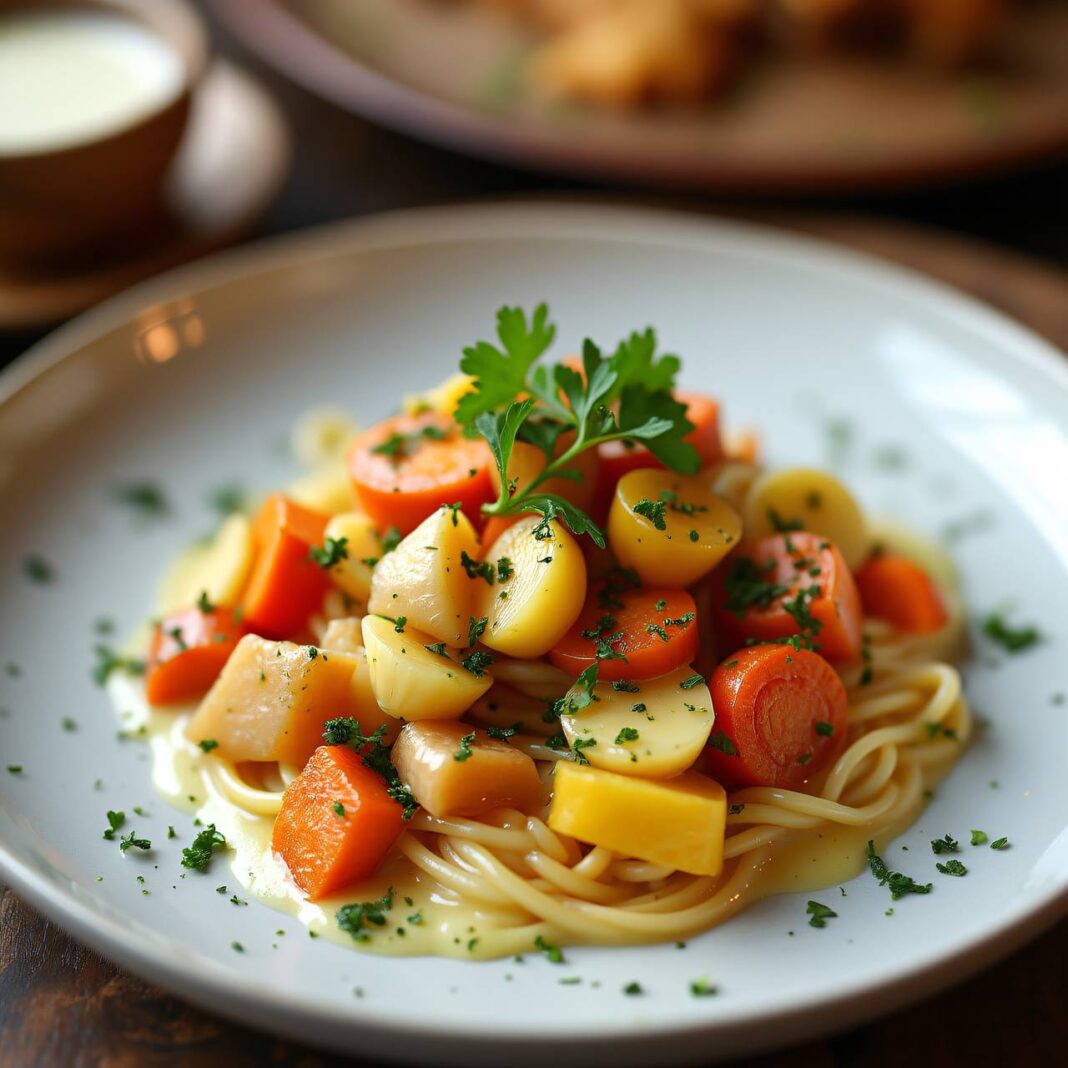 Spätzle mit Wurzelgemüse Rezept Spätzle mit Wurzelgemüse Rezept