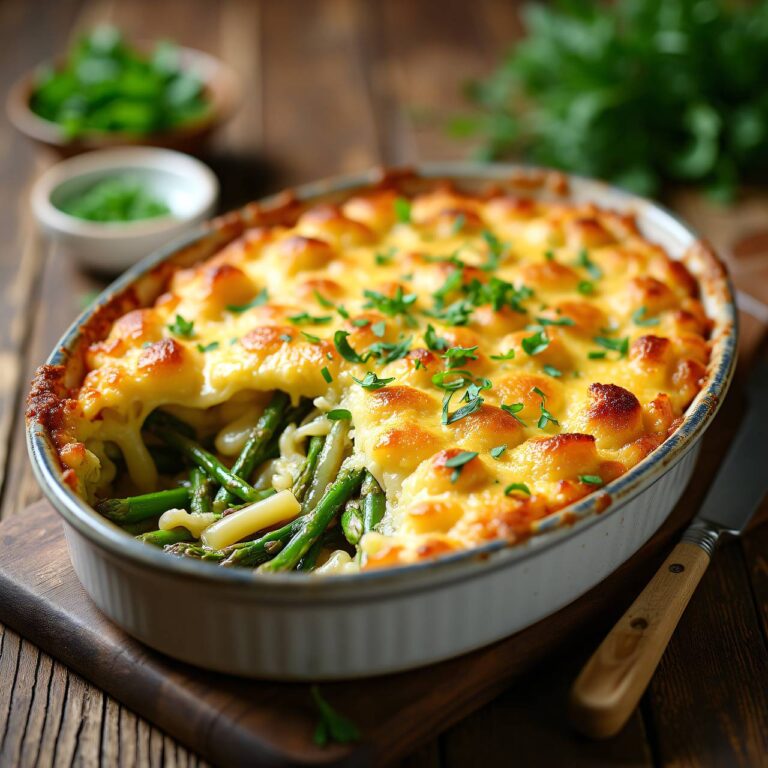 Spätzligratin mit Spargel und Schinken Rezept