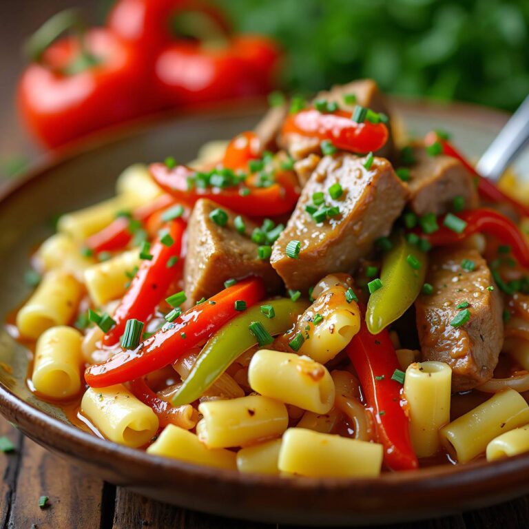 Spätzlipfanne mit Geschnetzeltem und Paprika Rezept