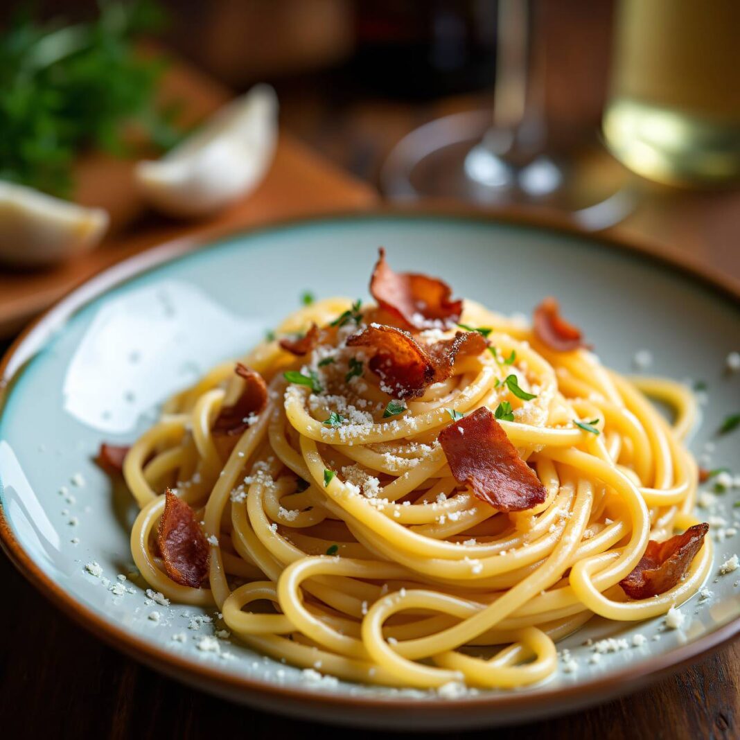 Spaghetti Carbonara mit Sahne Rezept Spaghetti Carbonara mit Sahne Rezept