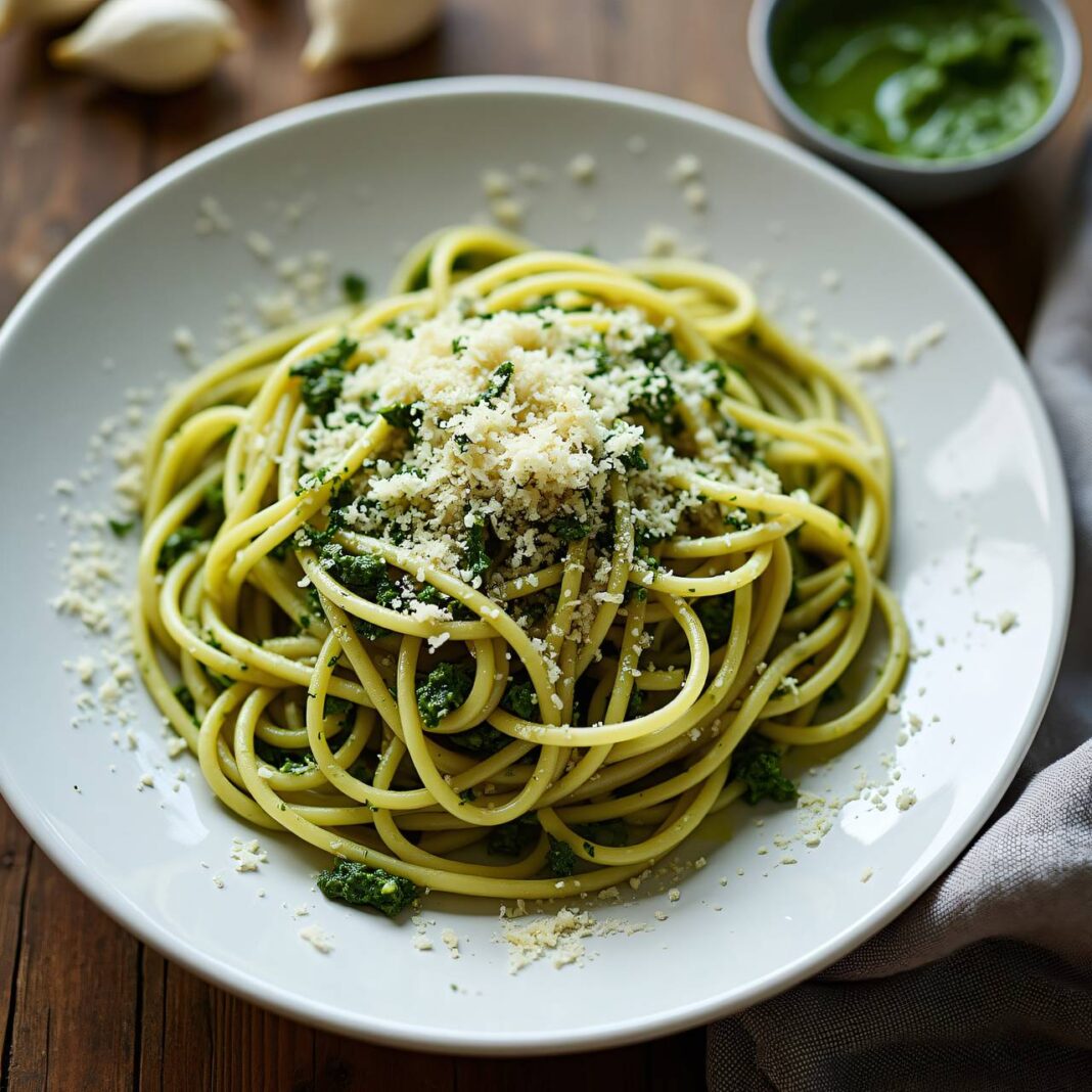 Spaghetti mit Bärlauchpesto-Sauce Rezept Spaghetti mit Bärlauchpesto-Sauce Rezept