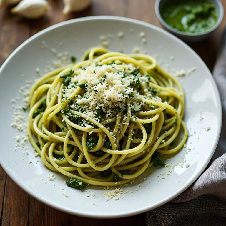 Spaghetti mit Bärlauchpesto-Sauce Rezept