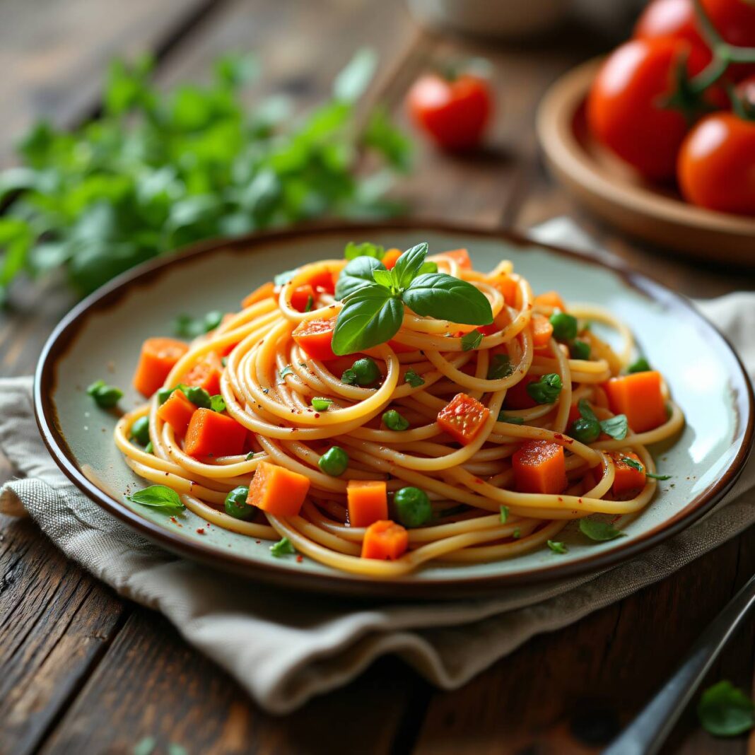Spaghetti mit Gemüse-Rucola-Sauce Rezept Spaghetti mit Gemüse-Rucola-Sauce Rezept