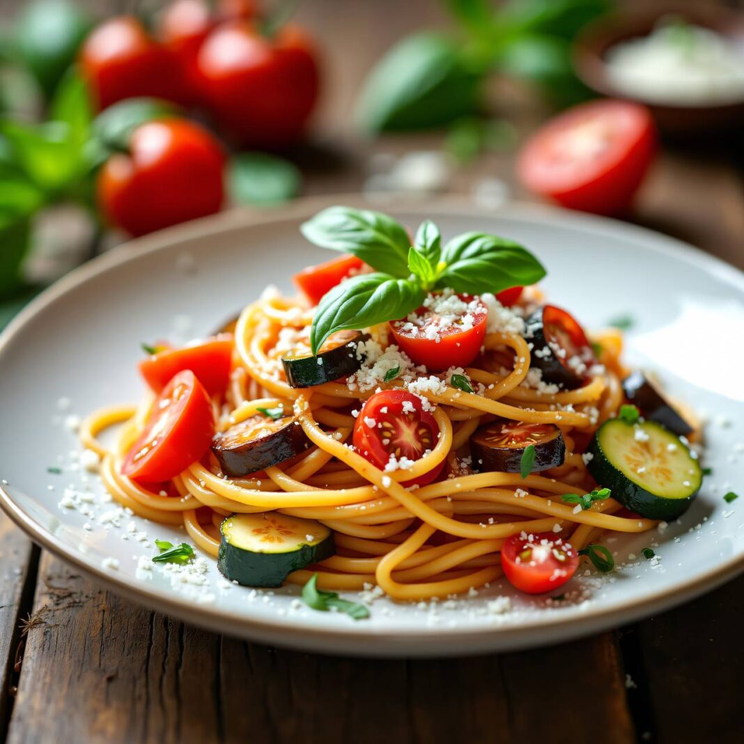 Spaghetti mit Gemüsesauce Rezept Spaghetti mit Gemüsesauce Rezept