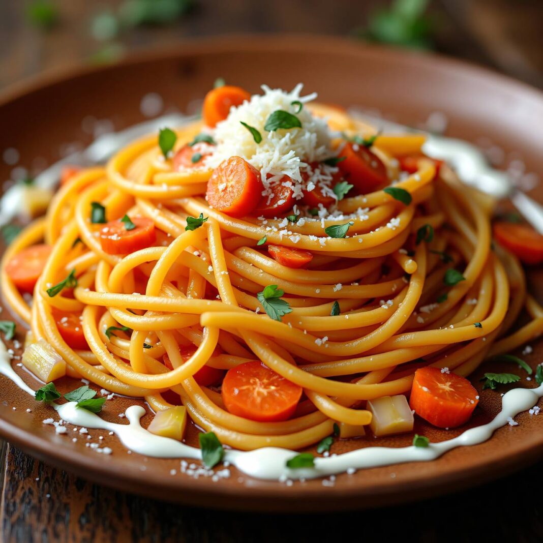 Spaghetti mit Karottensauce Rezept Spaghetti mit Karottensauce Rezept