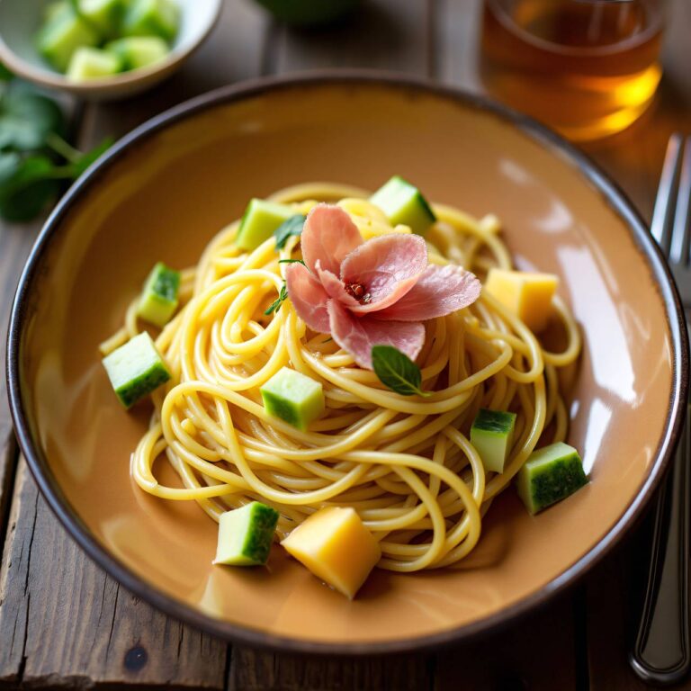 Spaghetti mit Melonen-Rohschinken-Sauce Rezept