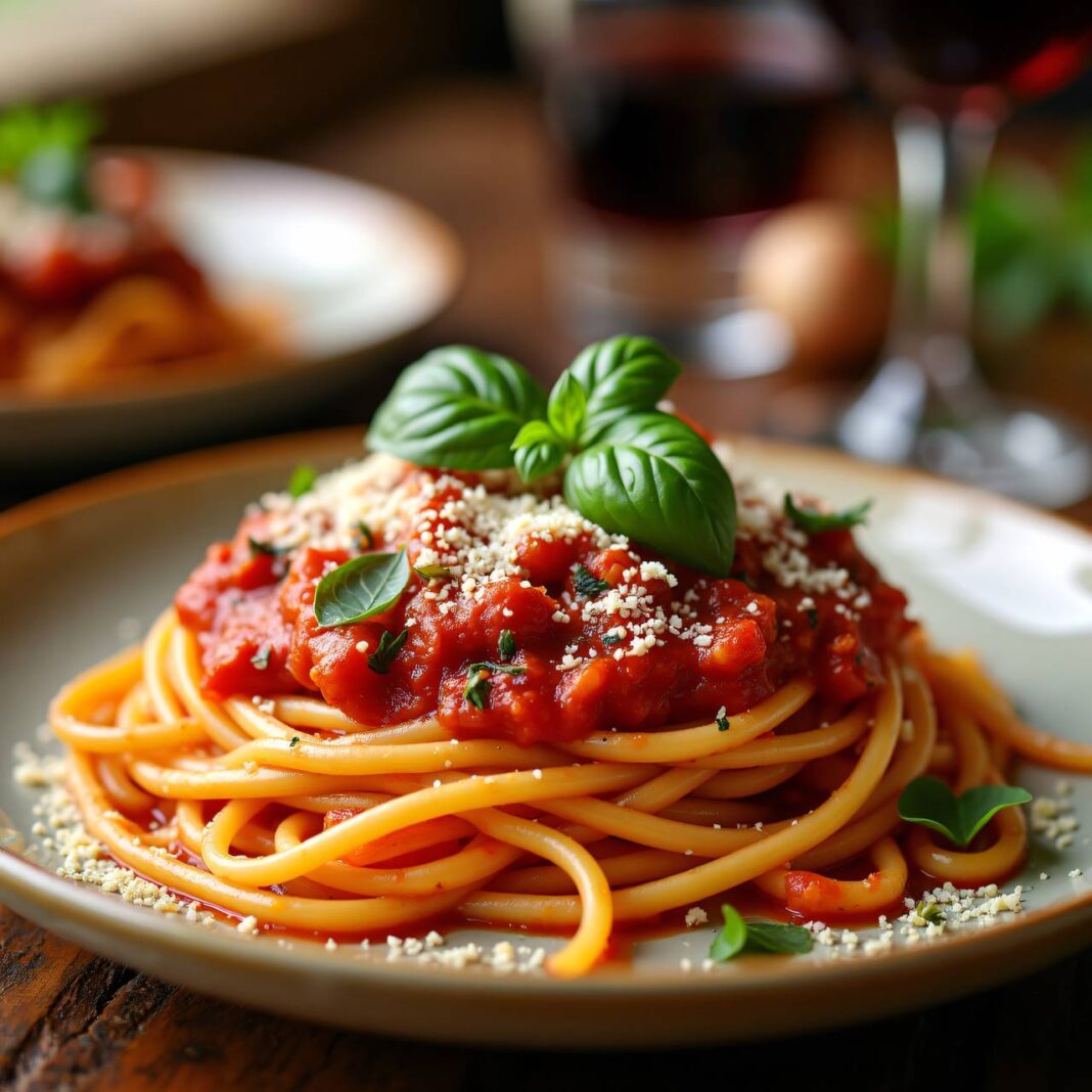Spaghetti mit Tomatensauce Rezept Spaghetti mit Tomatensauce Rezept