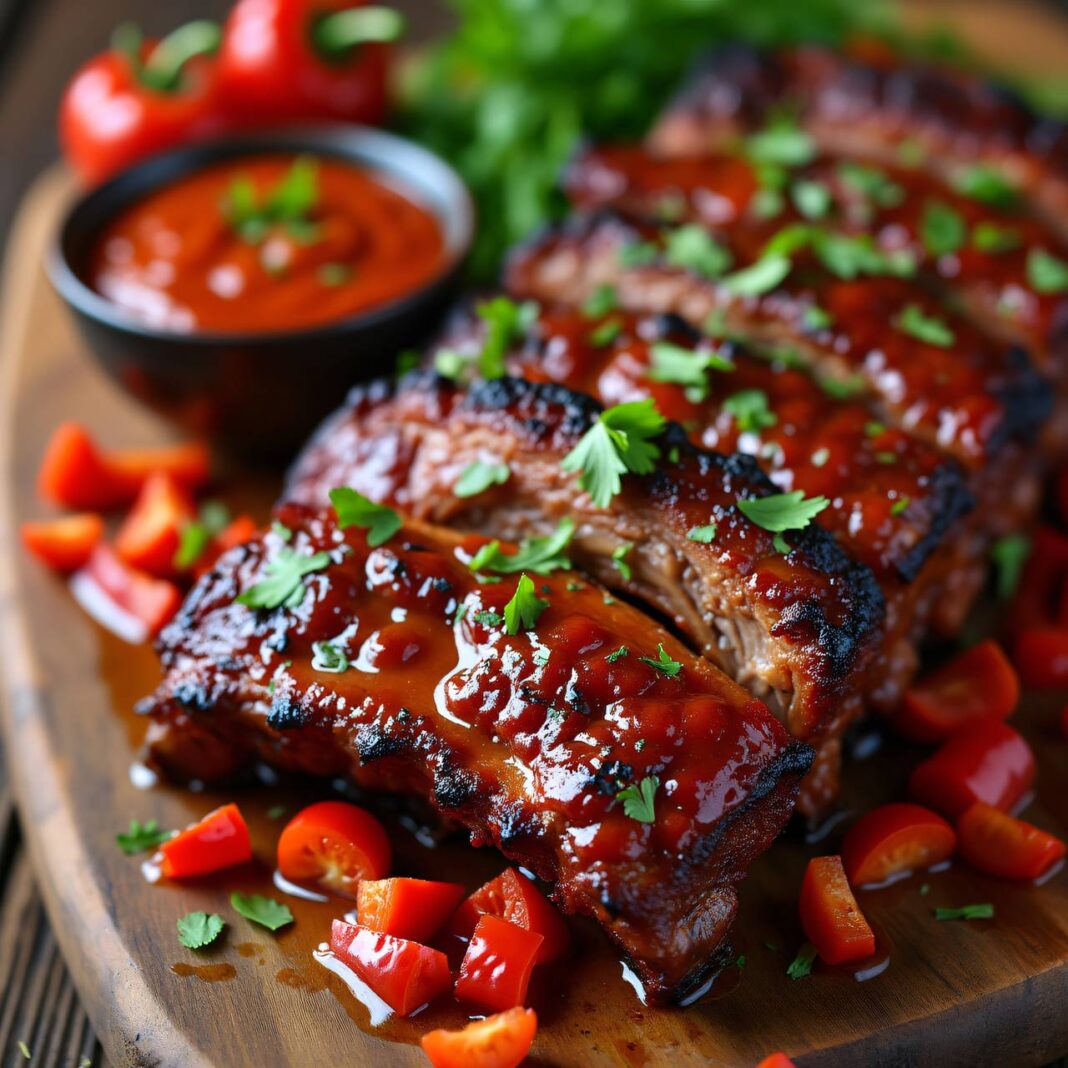 Spareribs mit Tomaten-Paprika-Sauce Rezept Spareribs mit Tomaten-Paprika-Sauce Rezept