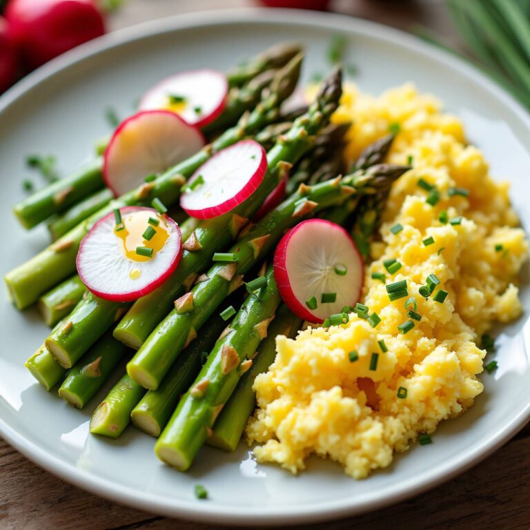 Spargel-Radieschen-Salat mit Rührei Rezept