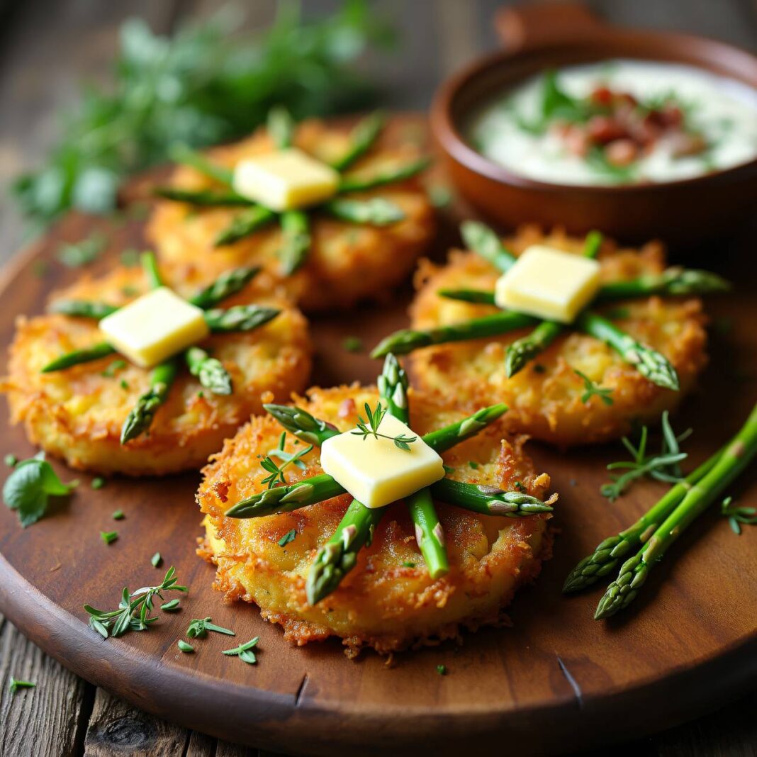 Spargel-Rohrrösti mit Kräuter-Speckrahm Rezept Spargel-Rohrrösti mit Kräuter-Speckrahm Rezept