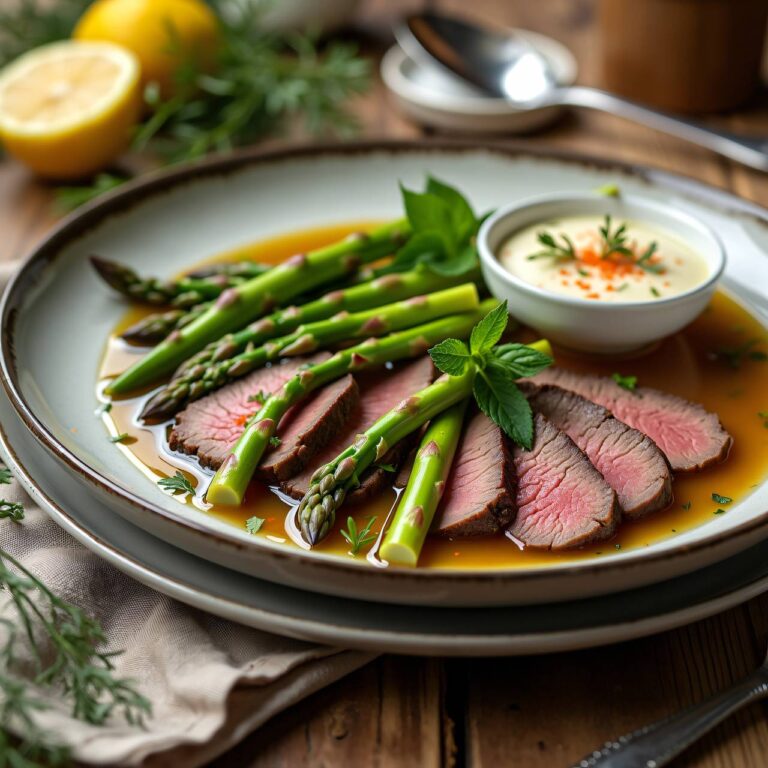 Spargel-Tafelspitz-Topf mit Dip Rezept