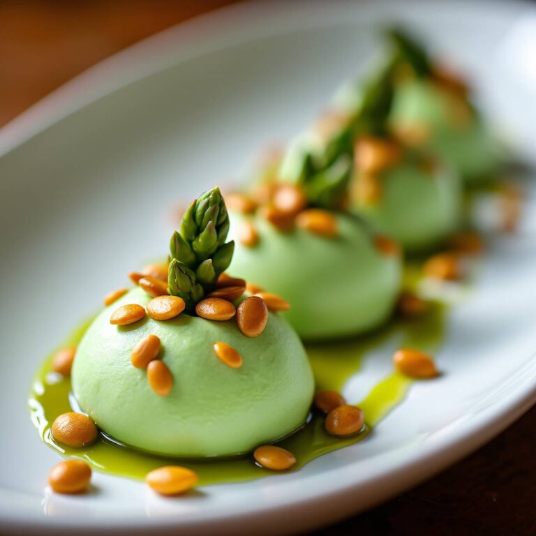 Spargelmousse mit Kürbiskernen Rezept