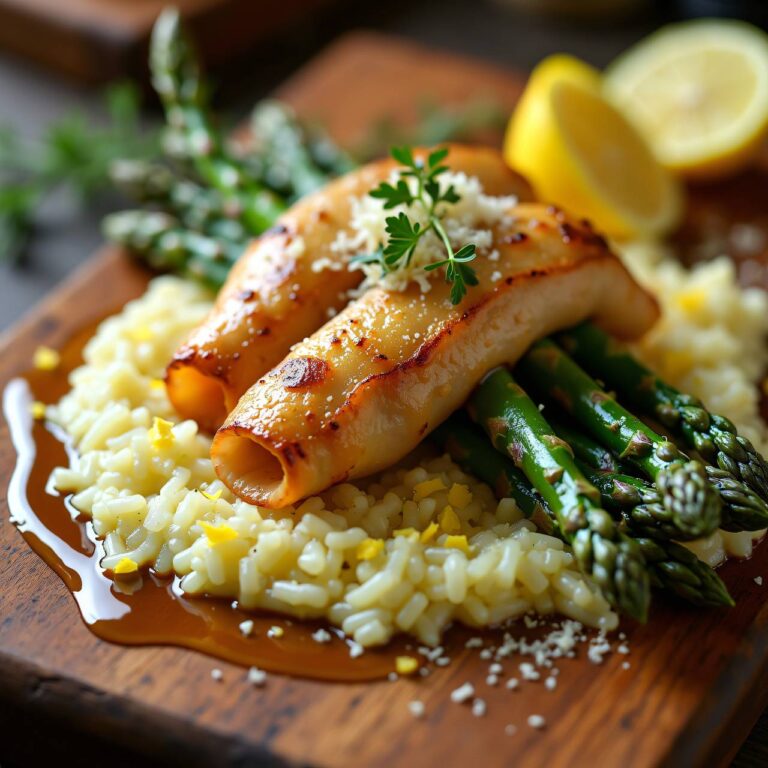 Spargeln in Kalbs-Paillard-Rollen mit Zitronenbutter Rezept