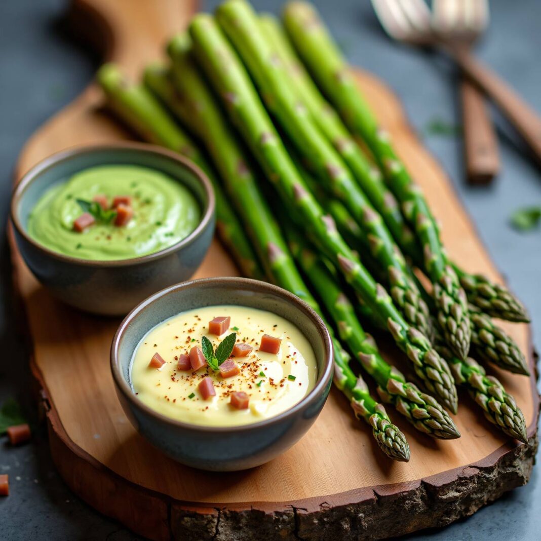 Spargeln mit zwei verschiedenen Dips Rezept Spargeln mit zwei verschiedenen Dips Rezept