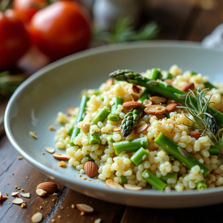 Spargelrisotto mit gerösteten Mandeln Rezept
