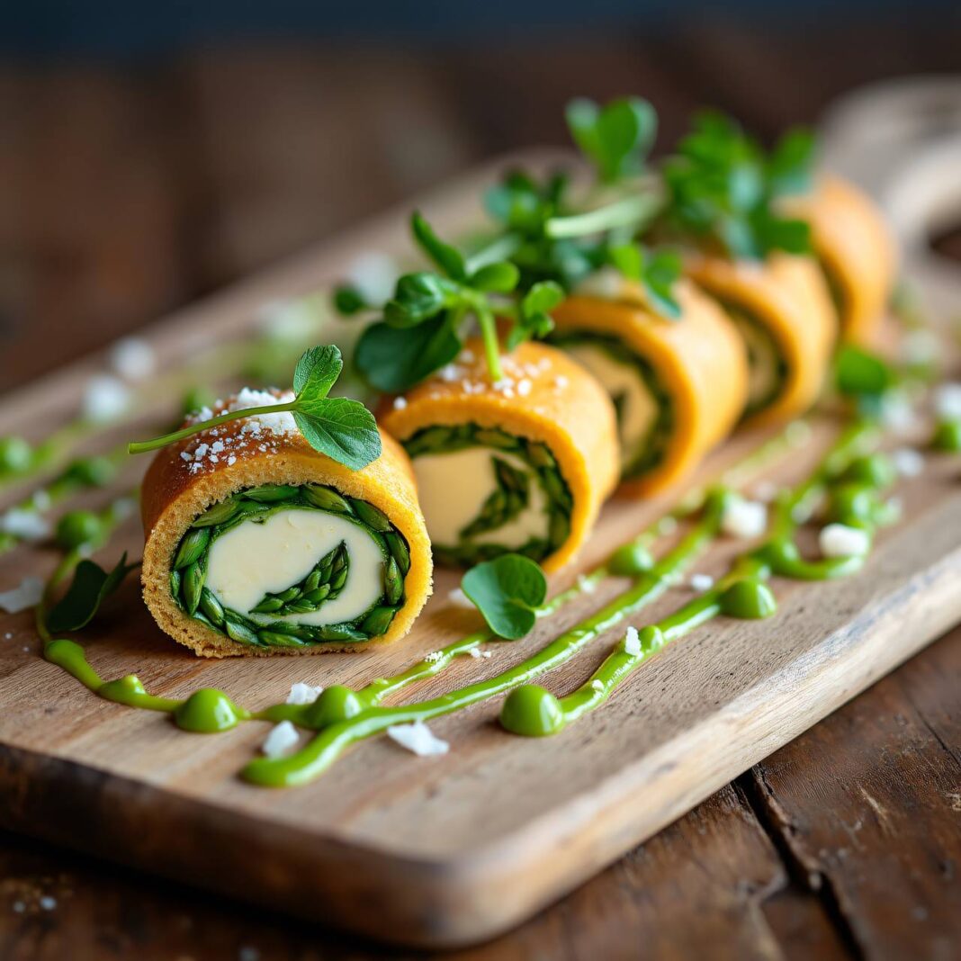 Spargelrolle an Kräuter-Vinaigrette Rezept Spargelrolle an Kräuter-Vinaigrette Rezept