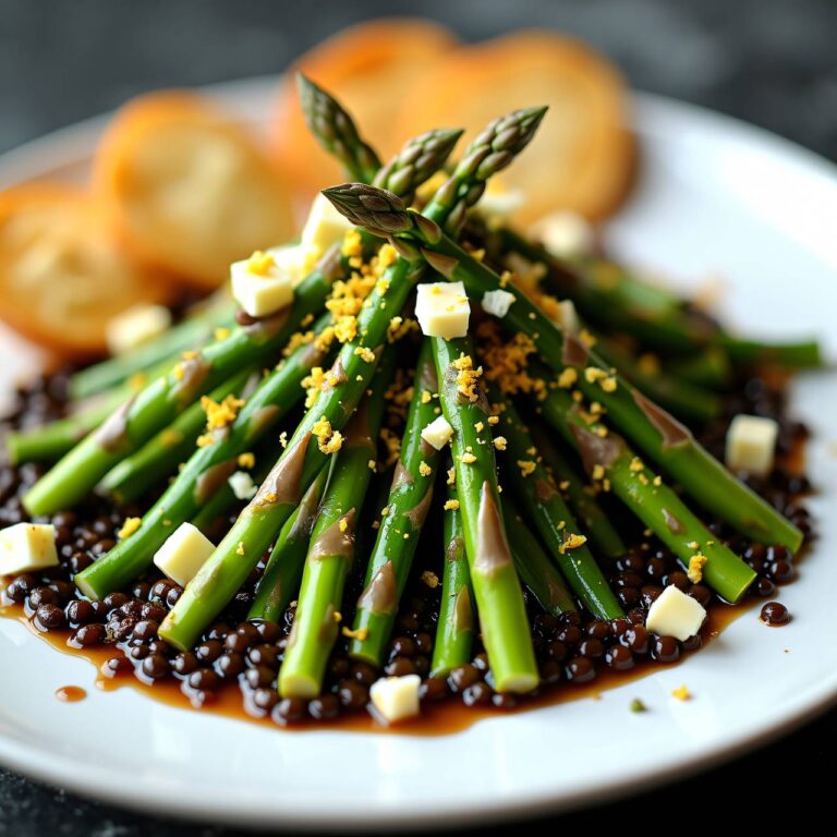 Spargelsalat an Linsenvinaigrette Rezept