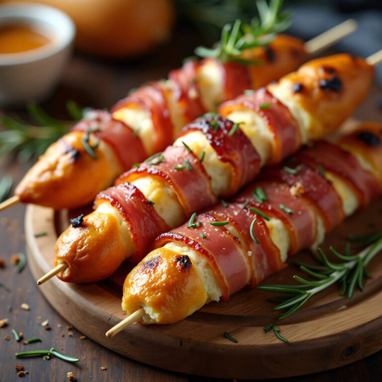 Speck-Brot-Spieße vom Grill Rezept