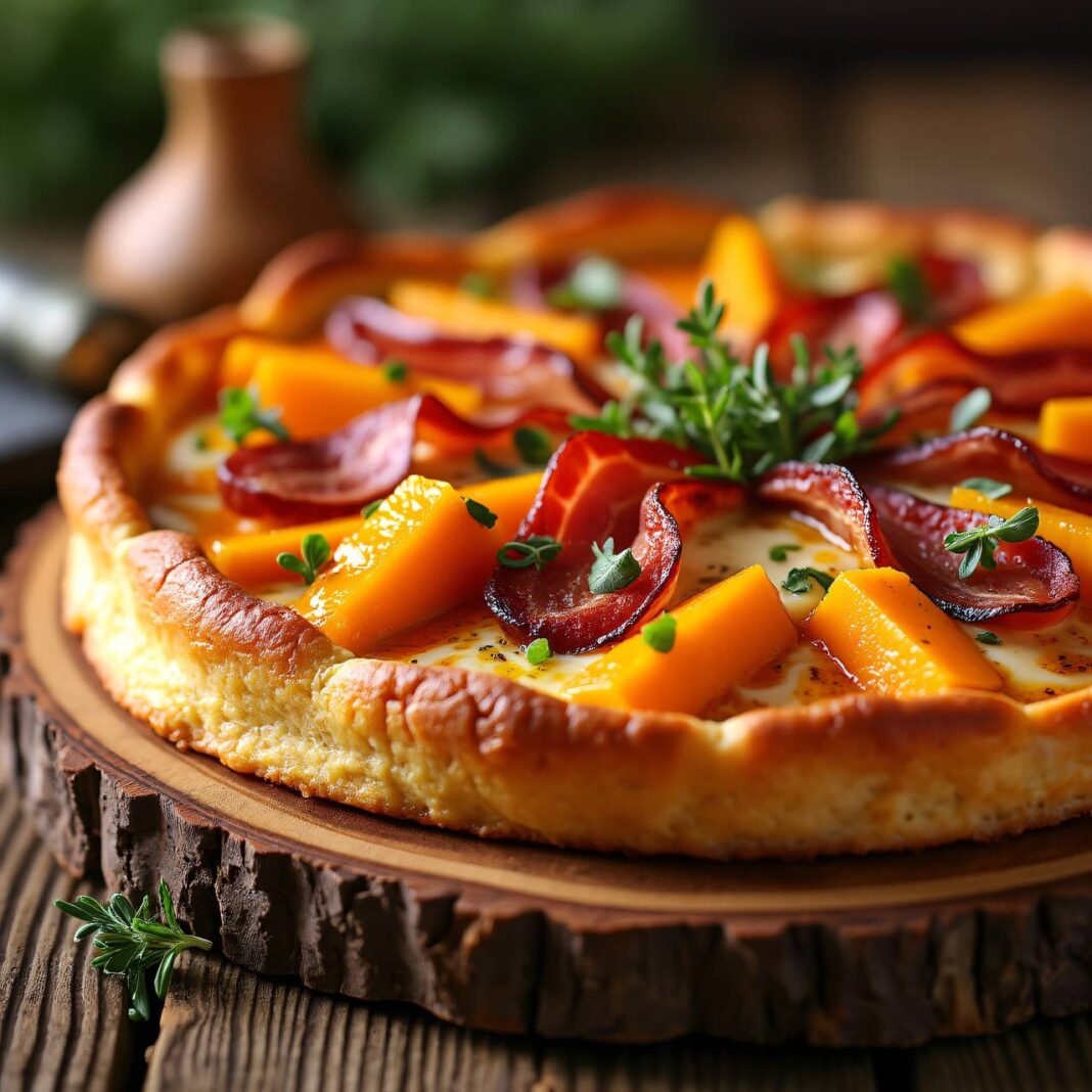 Speck-Kürbisblechkuchen (mit Strudelteig) Rezept Speck-Kürbisblechkuchen (mit Strudelteig) Rezept