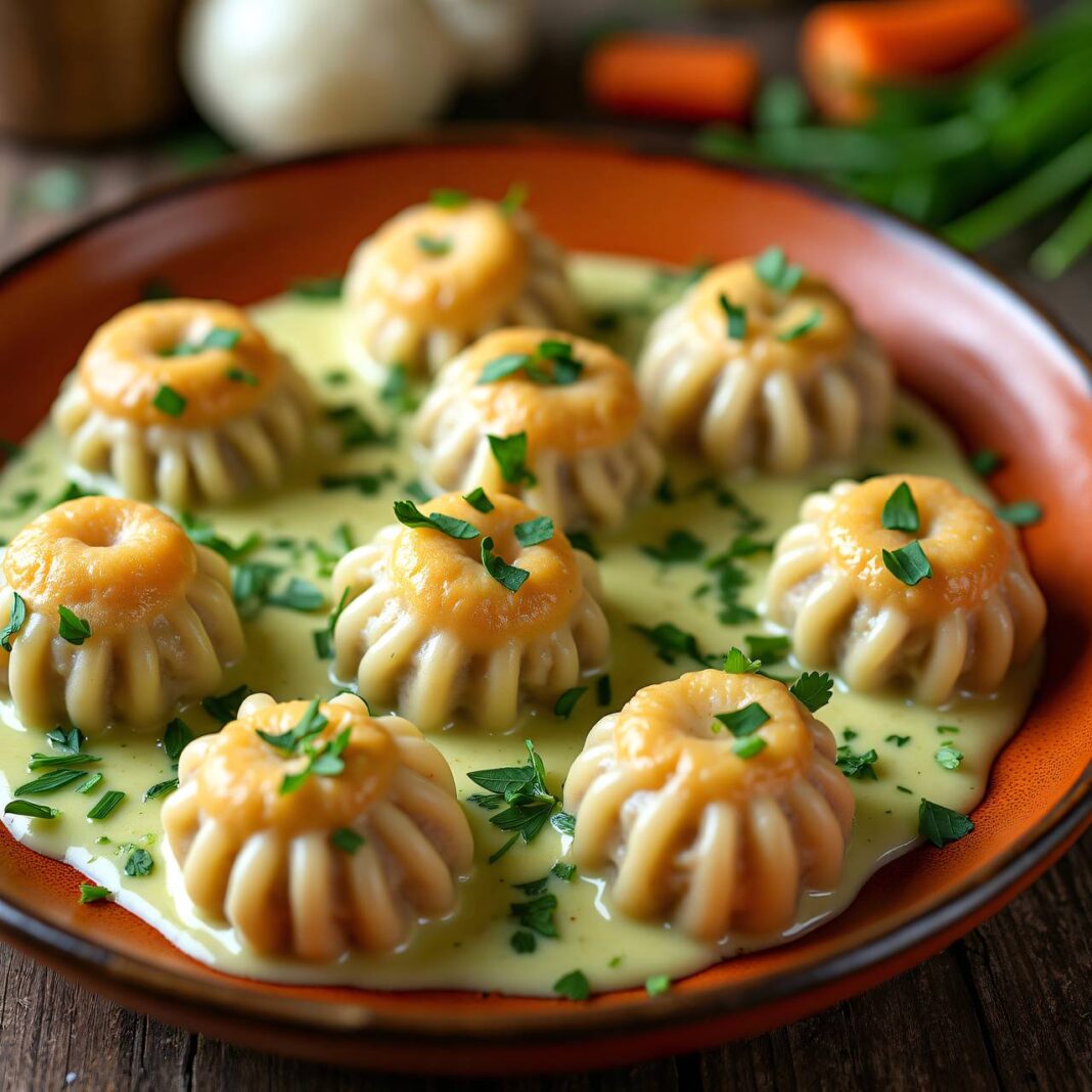 Speckknödel mit Kräutersauce Rezept Speckknödel mit Kräutersauce Rezept