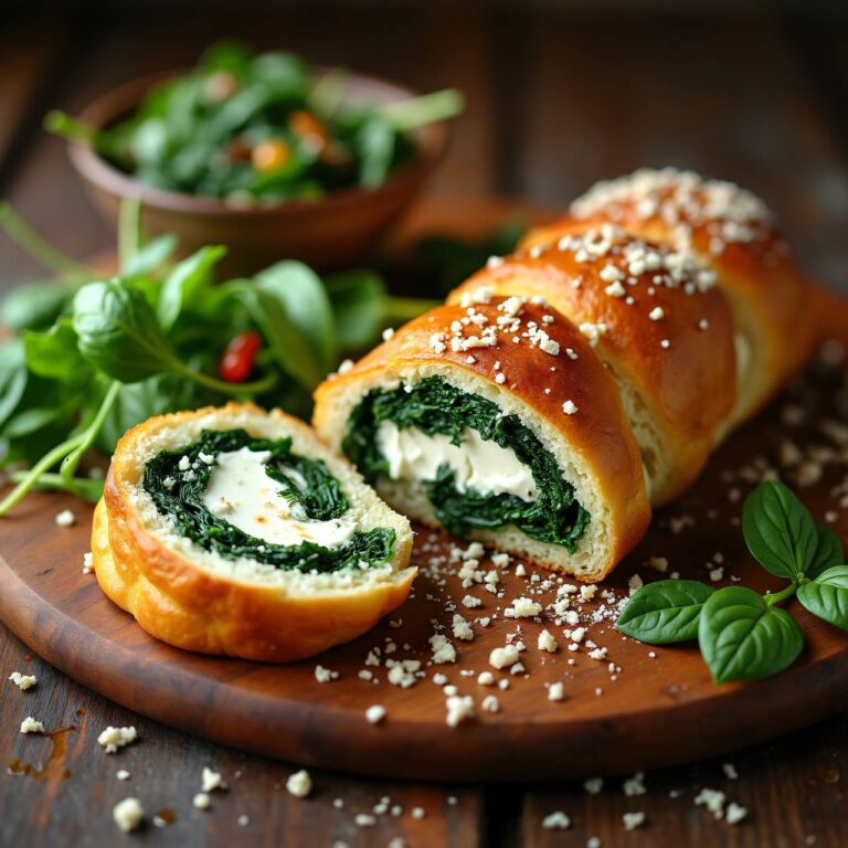 Spinat-Frischkäse-Rolle mit frischem Spinat Rezept