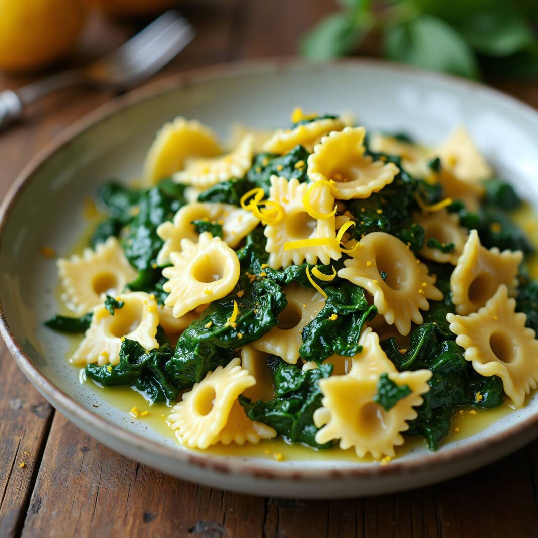Spinat-Zitronen-Farfalle Rezept Spinat-Zitronen-Farfalle Rezept