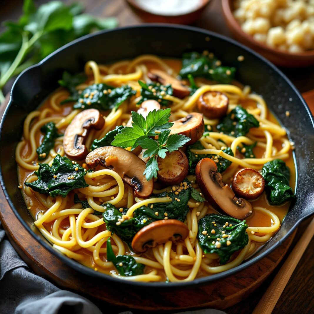 Spinatcurry-One-Pot mit Reisnudeln Rezept Spinatcurry-One-Pot mit Reisnudeln Rezept