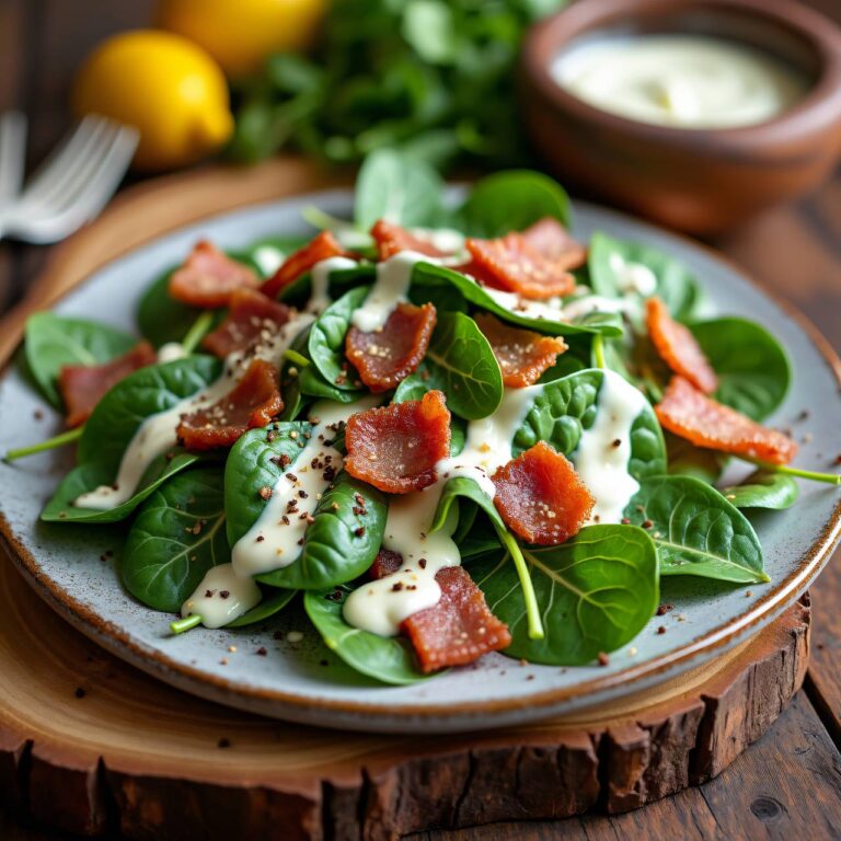 Spinatsalat mit Knoblauch-Dressing Rezept