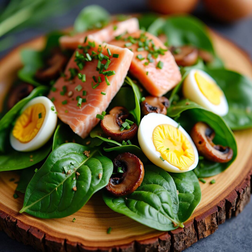 Spinatsalat mit Lachs Rezept Spinatsalat mit Lachs Rezept