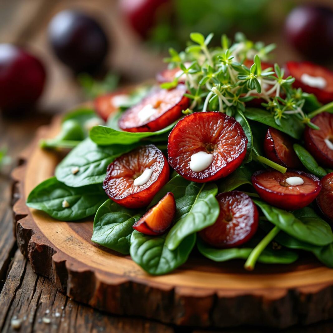 Spinatsalat mit mariniertem Trockenfleisch Rezept Spinatsalat mit mariniertem Trockenfleisch Rezept