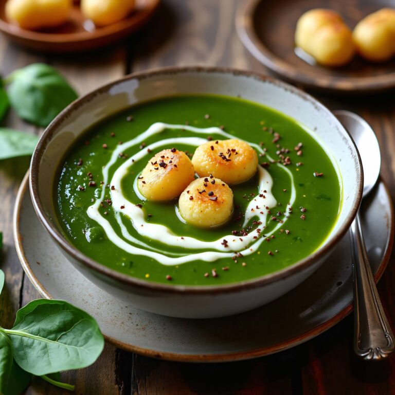 Spinatsuppe mit Grießnockerln Rezept