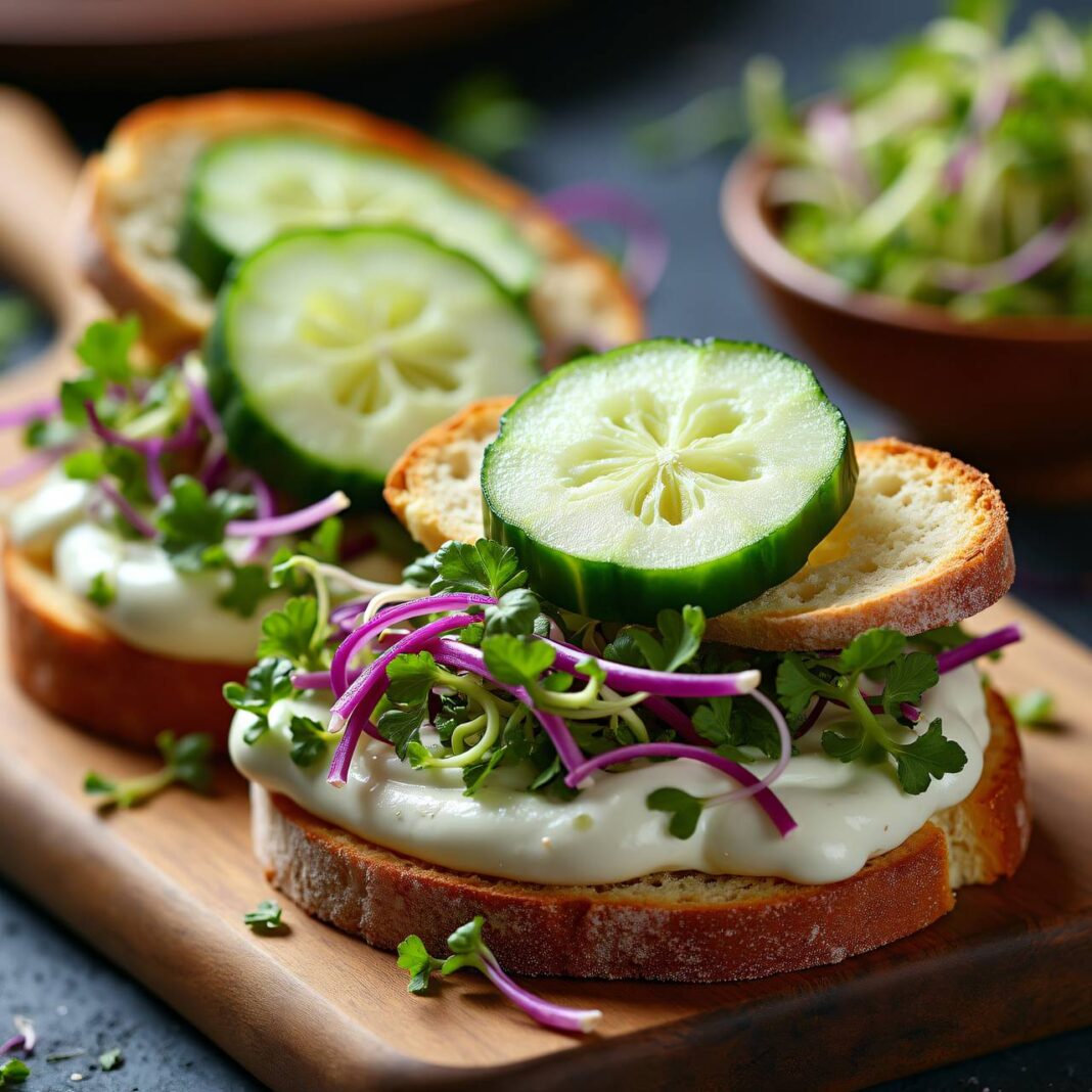 Sprossen-Frischkäse-Sandwich Rezept Sprossen-Frischkäse-Sandwich Rezept