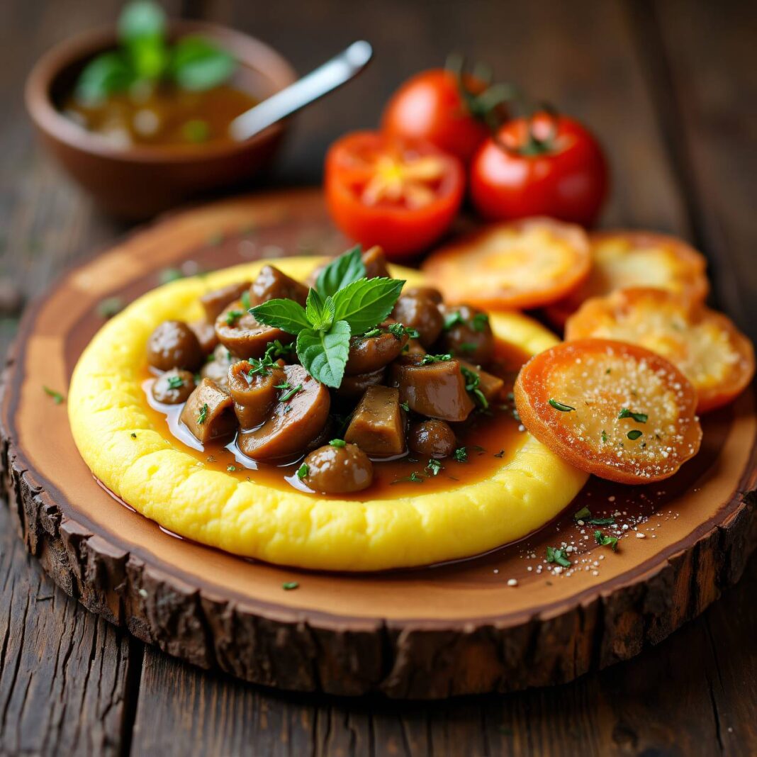 Steinpilzragout mit Polenta-Talern Rezept Steinpilzragout mit Polenta-Talern Rezept