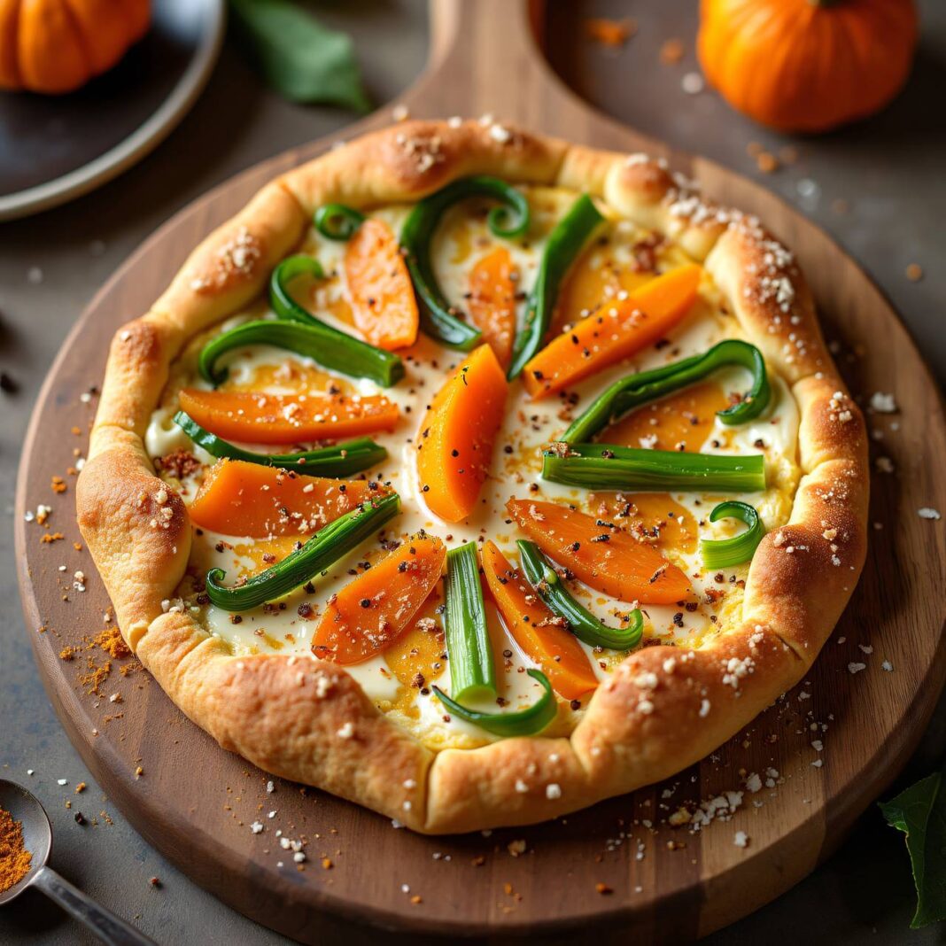 Streusel-Flammkuchen mit Kürbis und Lauch Rezept Streusel-Flammkuchen mit Kürbis und Lauch Rezept