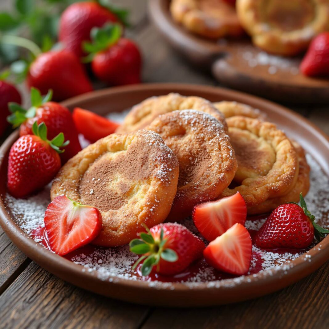 Striezel-Fotzelschnitten mit Erdbeeren Rezept Striezel-Fotzelschnitten mit Erdbeeren Rezept