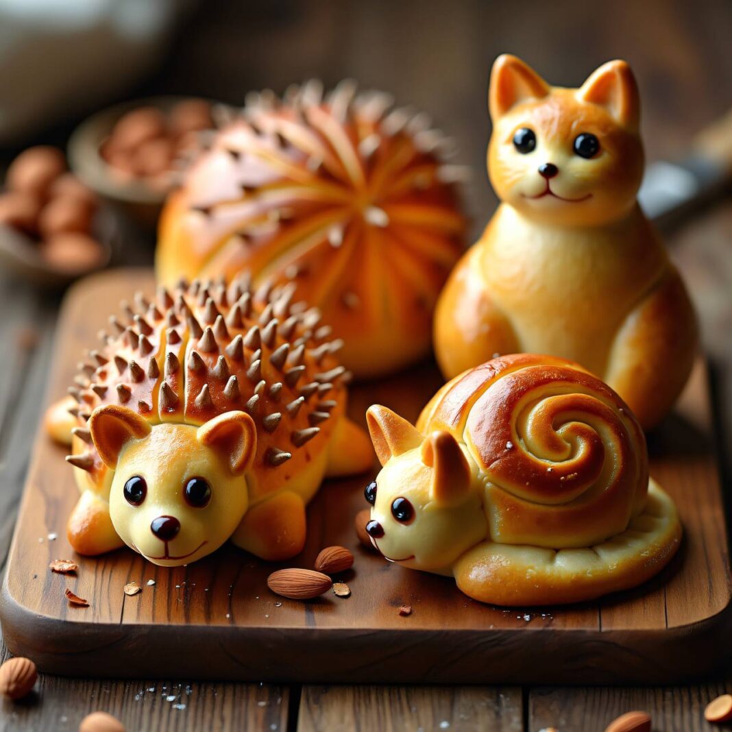 Striezelteig-Tiere: Igel, Katze, Schildkröte, Schnecke Rezept Striezelteig-Tiere: Igel, Katze, Schildkröte, Schnecke Rezept